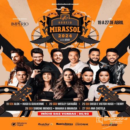 Rodeio de Mirassol 2024 Divulga Grade de Shows e inicio das vendas 