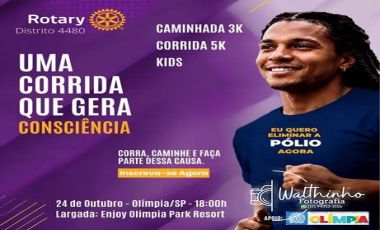 Olímpia recebe corrida pela conscientização e erradicação da poliomielite no Dia Mundial de Combate à Pólio