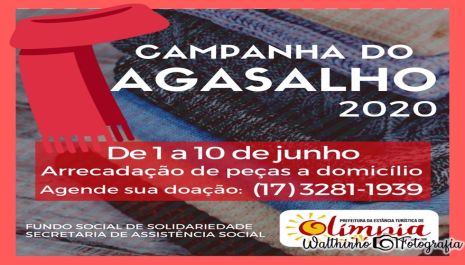 Olímpia lança Campanha do Agasalho 2020 com arrecadação a domicílio a partir de segunda