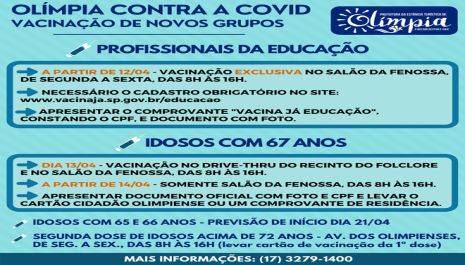 COMUNICADO – VACINAÇÃO IDOSOS 67 ANOS