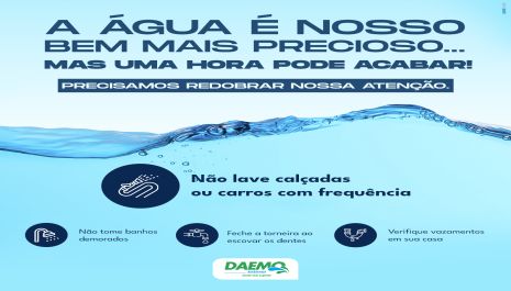 Daemo intensifica campanha para uso consciente da água no período de estiagem