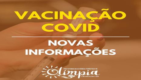 Olímpia retoma vacinação para profissionais da educação de 18 a 44 anos e orienta outros grupos de imunização