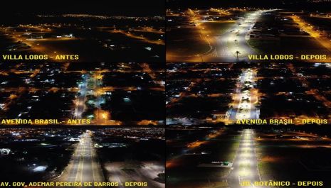 Mais seis avenidas de Olímpia ganham luminárias de LED