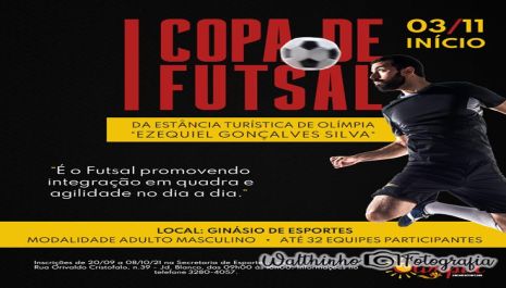 Secretaria de Esportes divulga inscrições para a “Copa de Futsal” e “Torneio de Futmesa” em Olímpia