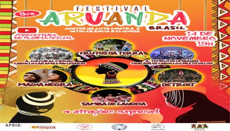 Olímpia promoverá Festival Aruanda Brasil para marcar luta contra a intolerância religiosa