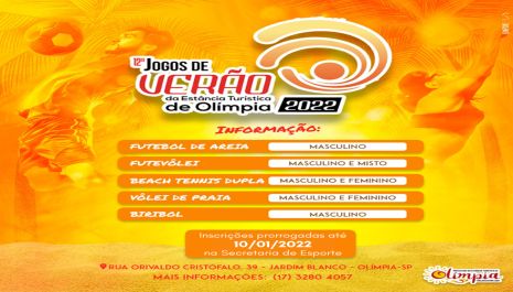 Inscrições para os Jogos de Verão 2022 são prorrogadas até o dia 10 de janeiro