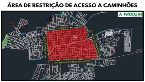 Área com proibição de tráfego de caminhões é ampliada em Olímpia para melhorar a segurança no trânsito
