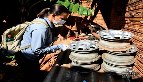 Saúde orienta moradores sobre sorteio motocicleta Honda modelo Titan CG160 0Km do projeto “Aqui tem Família Unida contra a Dengue”