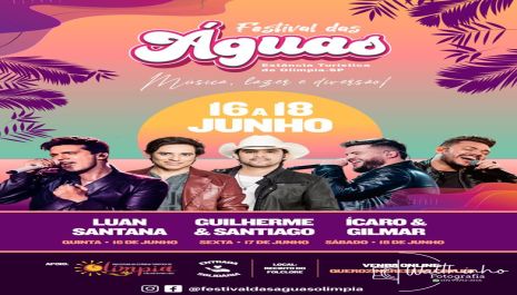 PISTA SOLIDÁRIA •  A troca antecipada de ingressos por alimentos para o Festival das Águas Olímpia será liberada a partir dia 30/05