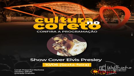 Show Cover de Elvis Presley é a atração do “Cultura no Coreto” desta sexta-feira (10)