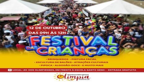 Avenida dos Olimpienses recebe o Festival das Crianças com atividades gratuitas no dia 12 de outubro