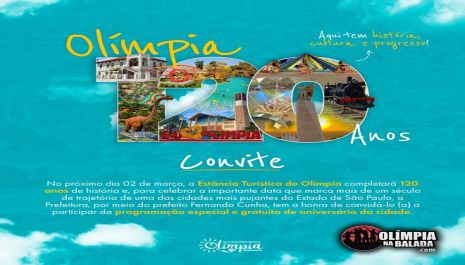 Semana de Comemorações dos 120 anos de Olímpia começa nesta sexta (24) com homenagem à história da cidade no Coreto