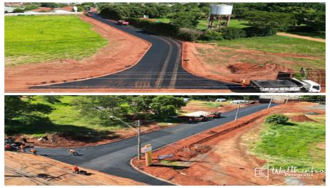 Mais duas ruas de terra recebem pavimentação asfáltica em bairros de Olímpia