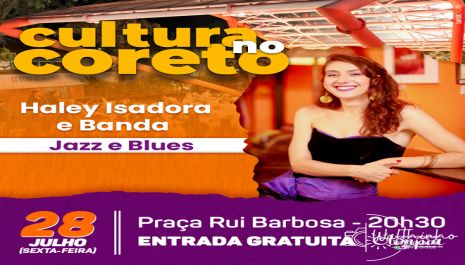 Blues e Jazz animam a edição de julho do “Cultura no Coreto” nesta sexta-feira (28)