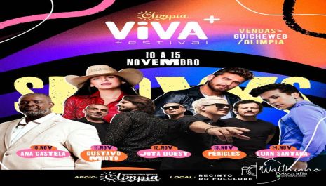 VIVA+ Festival anuncia shows de peso em Olímpia (SP)