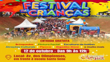 Avenida dos Olimpienses recebe mais uma edição do Festival das Crianças com diversas atividades gratuitas