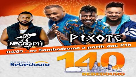 Bebedouro celebrará seus 140 anos com show Do grupo Pixote