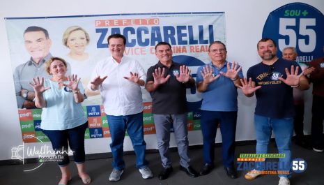 Visita do presidente nacional do PSD Gilberto Kassab ao comitê Familia Zaccarelli