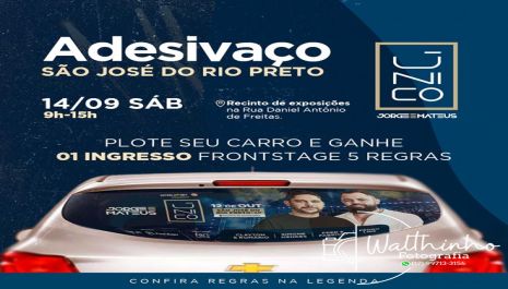 ‘Adesivaço’ neste sábado garante ingresso para show de Jorge & Mateus em Rio Preto