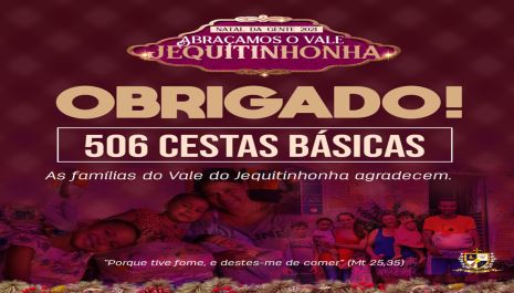 PARÓQUIA SÃO JOSÉ ENVIA 506 CESTAS BÁSICAS AO VALE DO JEQUITINHONHA